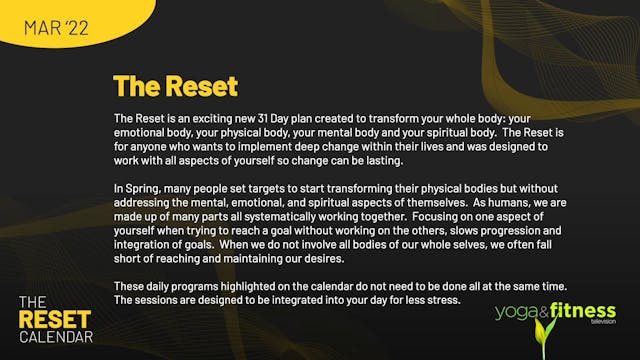 Mar '22 - The Reset Calendar - Introd...