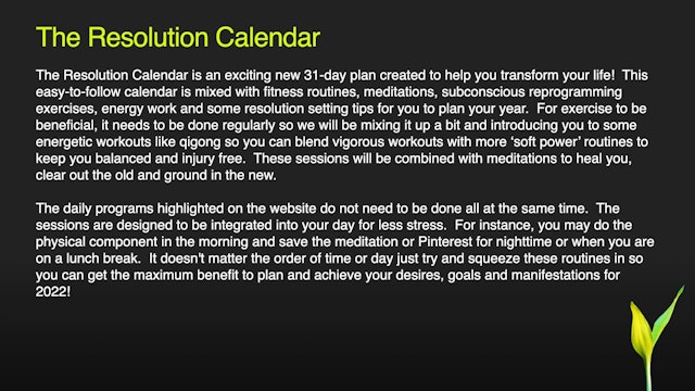 The Resolution Calendar - Jan'22
