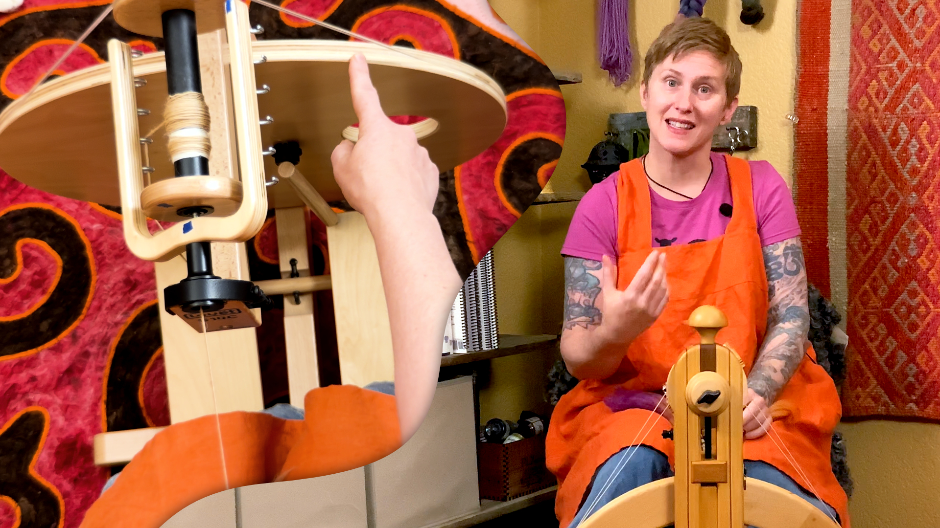 S1E1.7 - Make a Yarn (MAY) on a bobbin-led wheel 