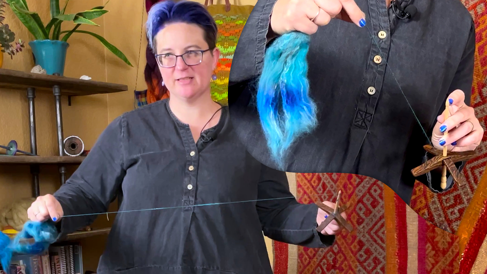 S1E2.17 - Make A Yarn (MAY) on a cross arm spindle with Jill Duarte