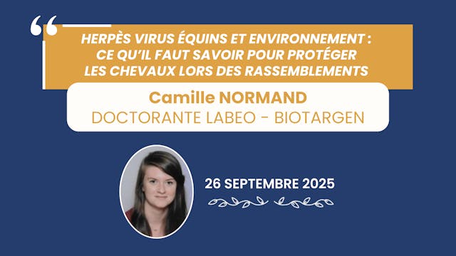Herpèsvirus équins et environnement - 2025