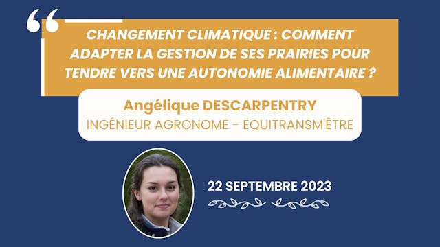 Changement climatique, gestion des prairies - 2023