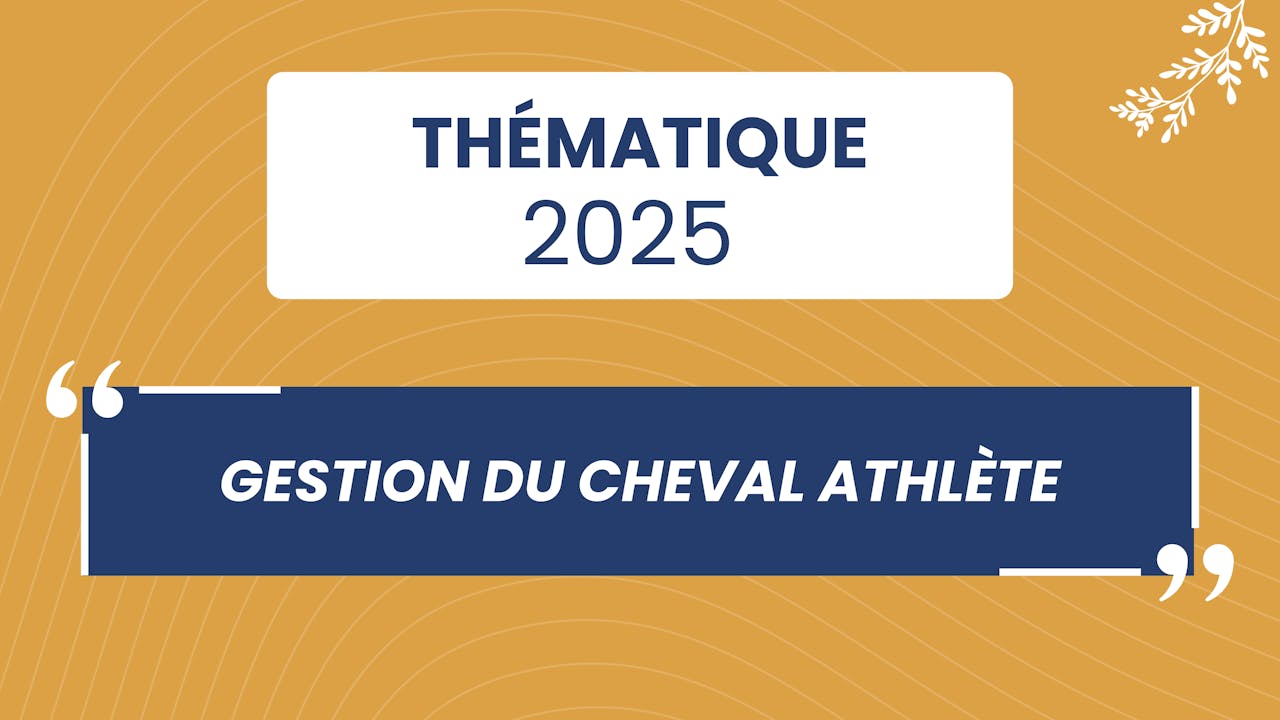 Gestion du cheval athlète - 2025