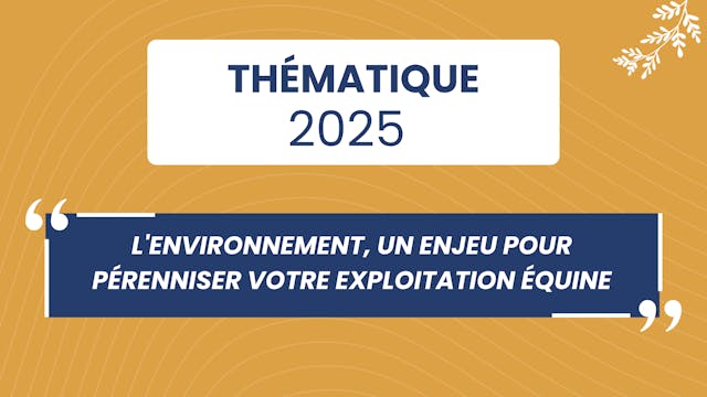 Envrionnement et pérennisation - 2025