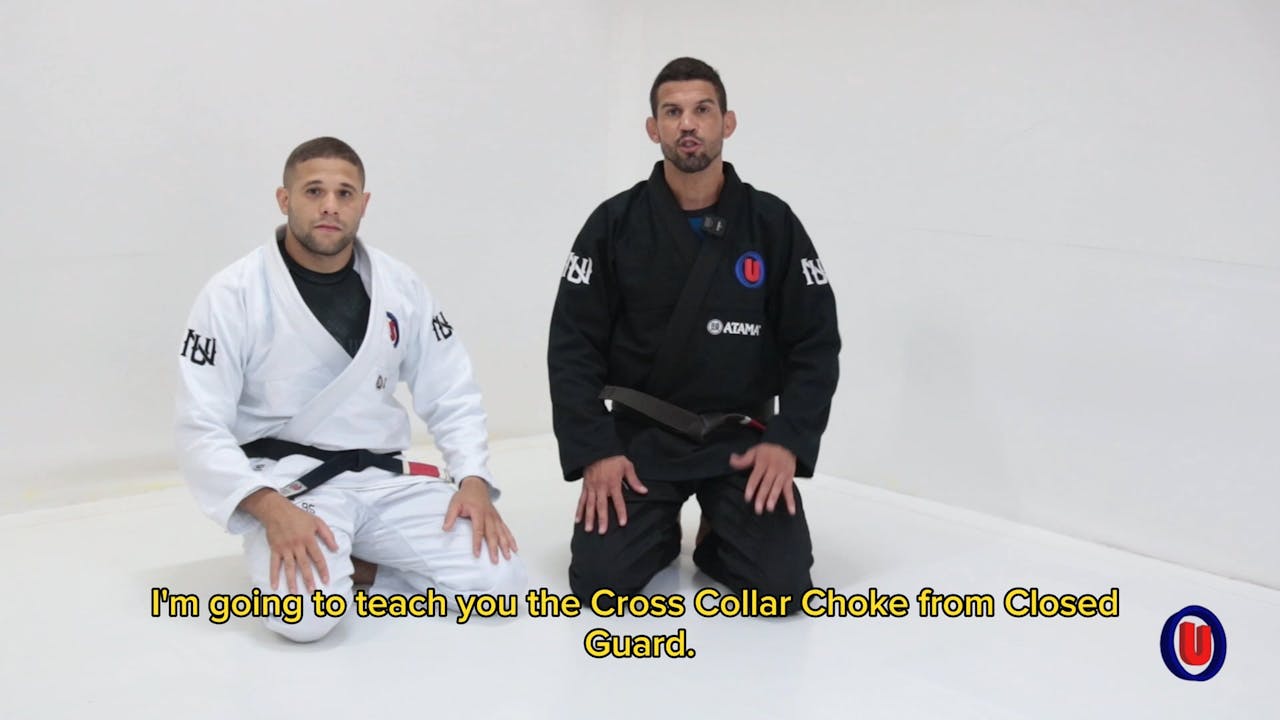 Basic Cross Collar Choke from Closed Guard White Belt Stripe 1 Nova