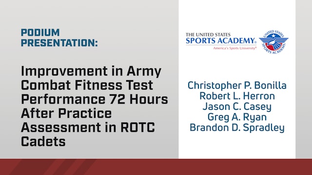 Improvement in ACFT Performance 72 Hrs. After Practice Assessment in ROTC Cadets