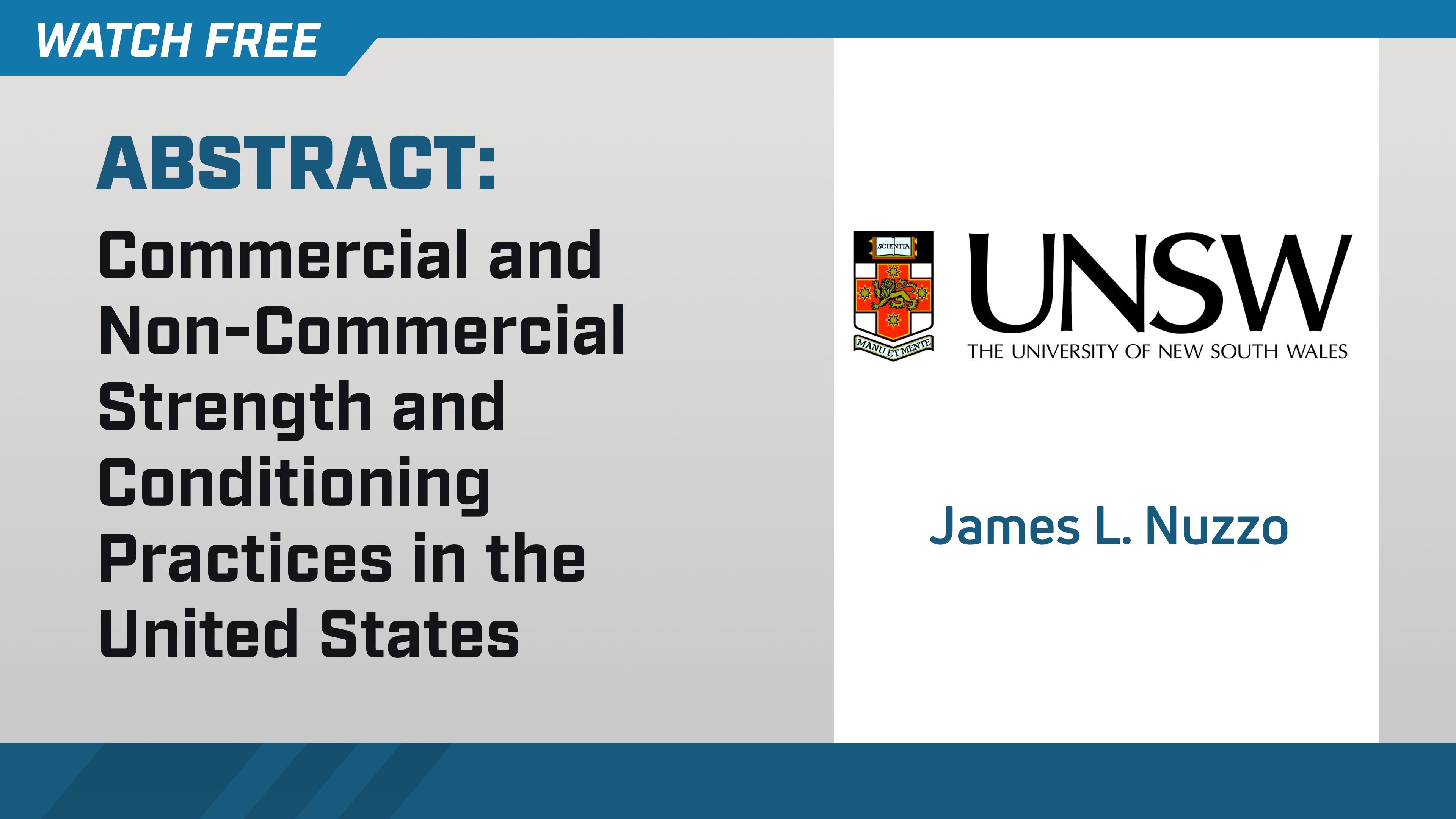 Commercial and Non-Commercial Strength and Conditioning Practices in the US