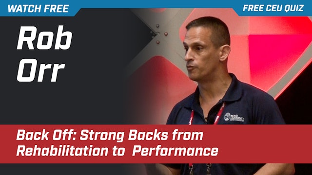 Back Off: Strong Backs from Rehabilitation to Performance