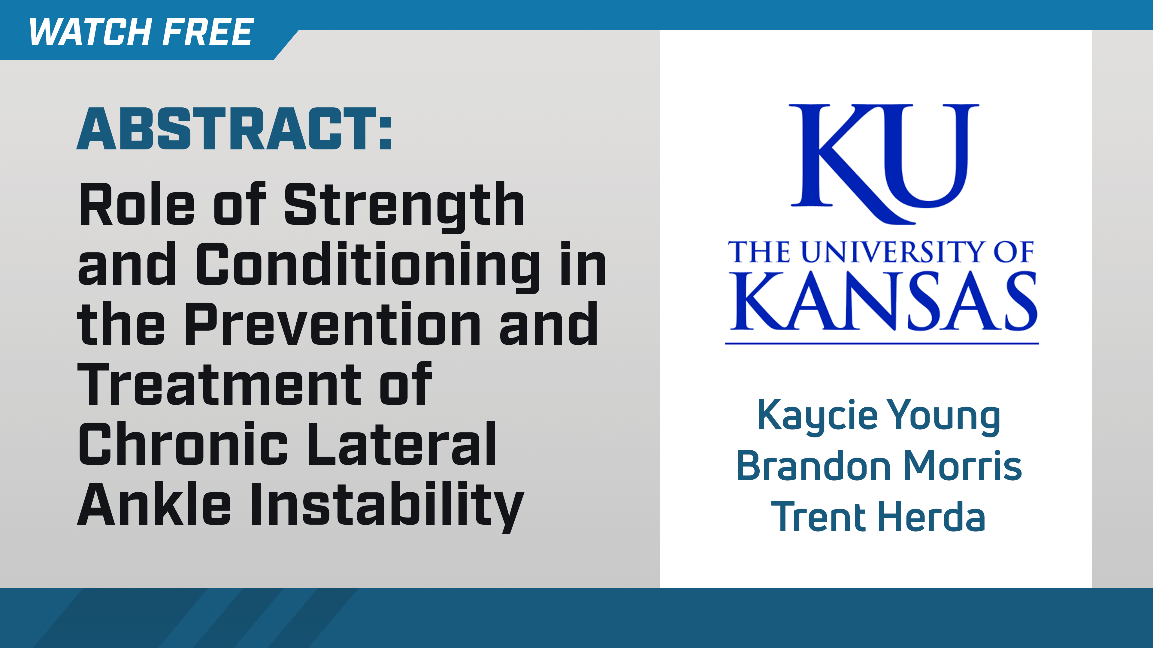 Role of S&C in Prevention and Treatment of Chronic Lateral Ankle Instability