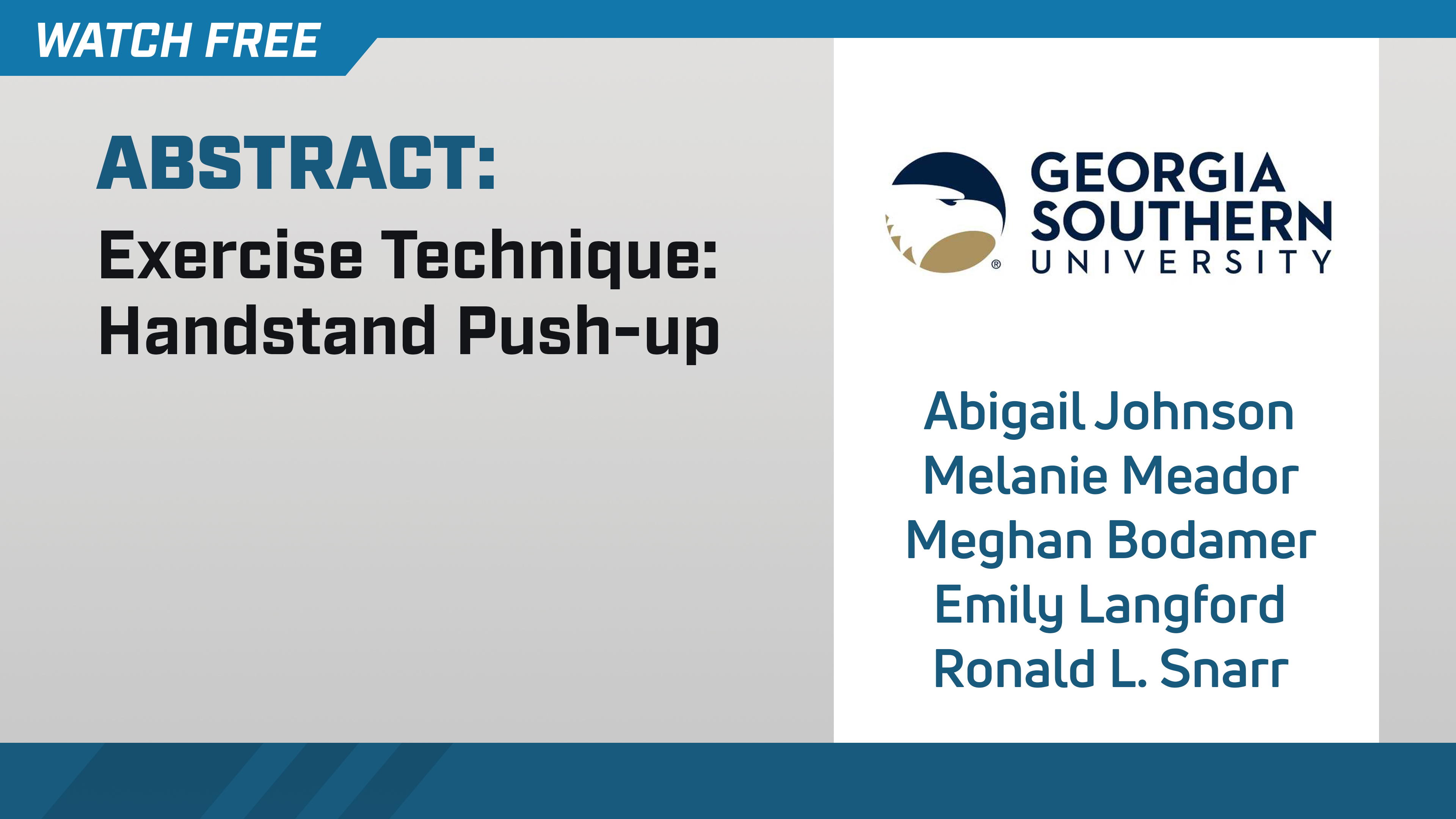 Exercise Technique: Handstand Push-Up