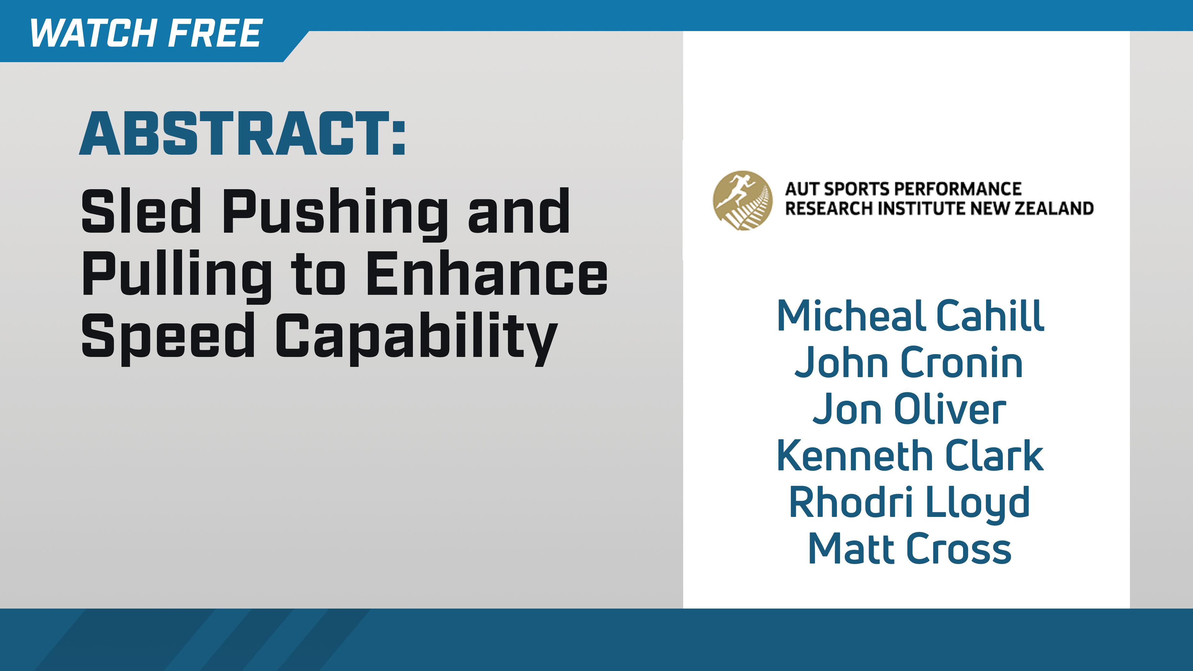 Sled Pushing and Pulling to Enhance Speed Capability