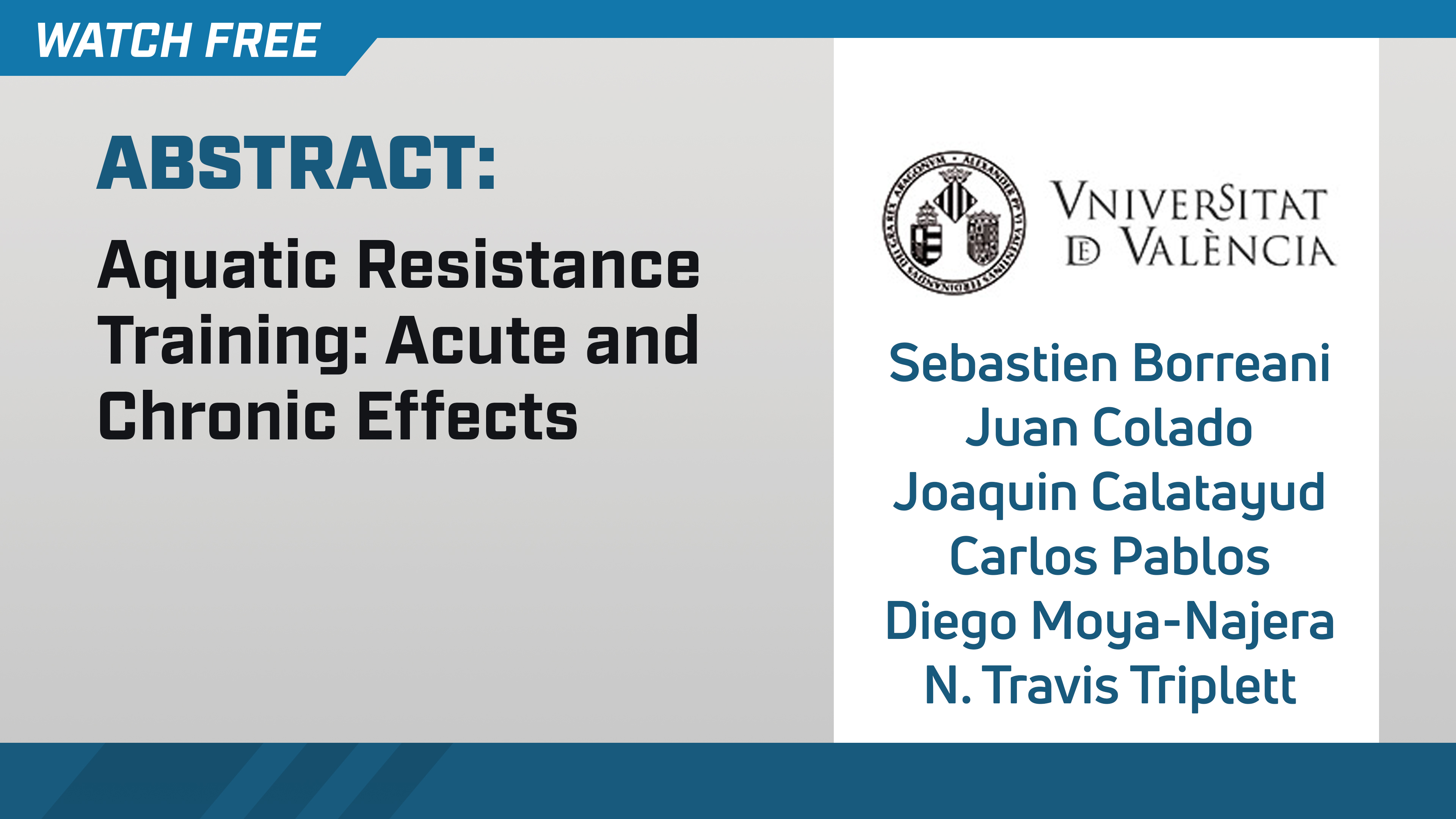 Aquatic Resistance Training: Acute and Chronic Effects