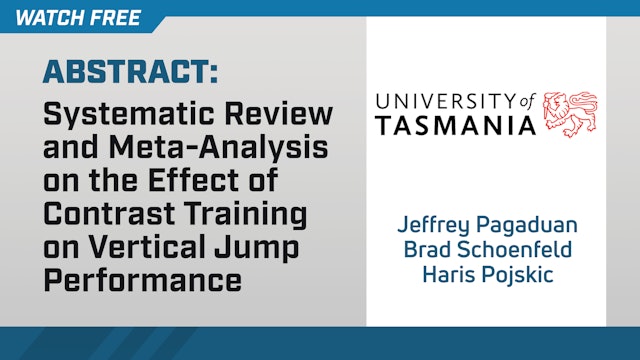 Systemic Review on the Effect of Contrast Training on Vertical Jump Performance