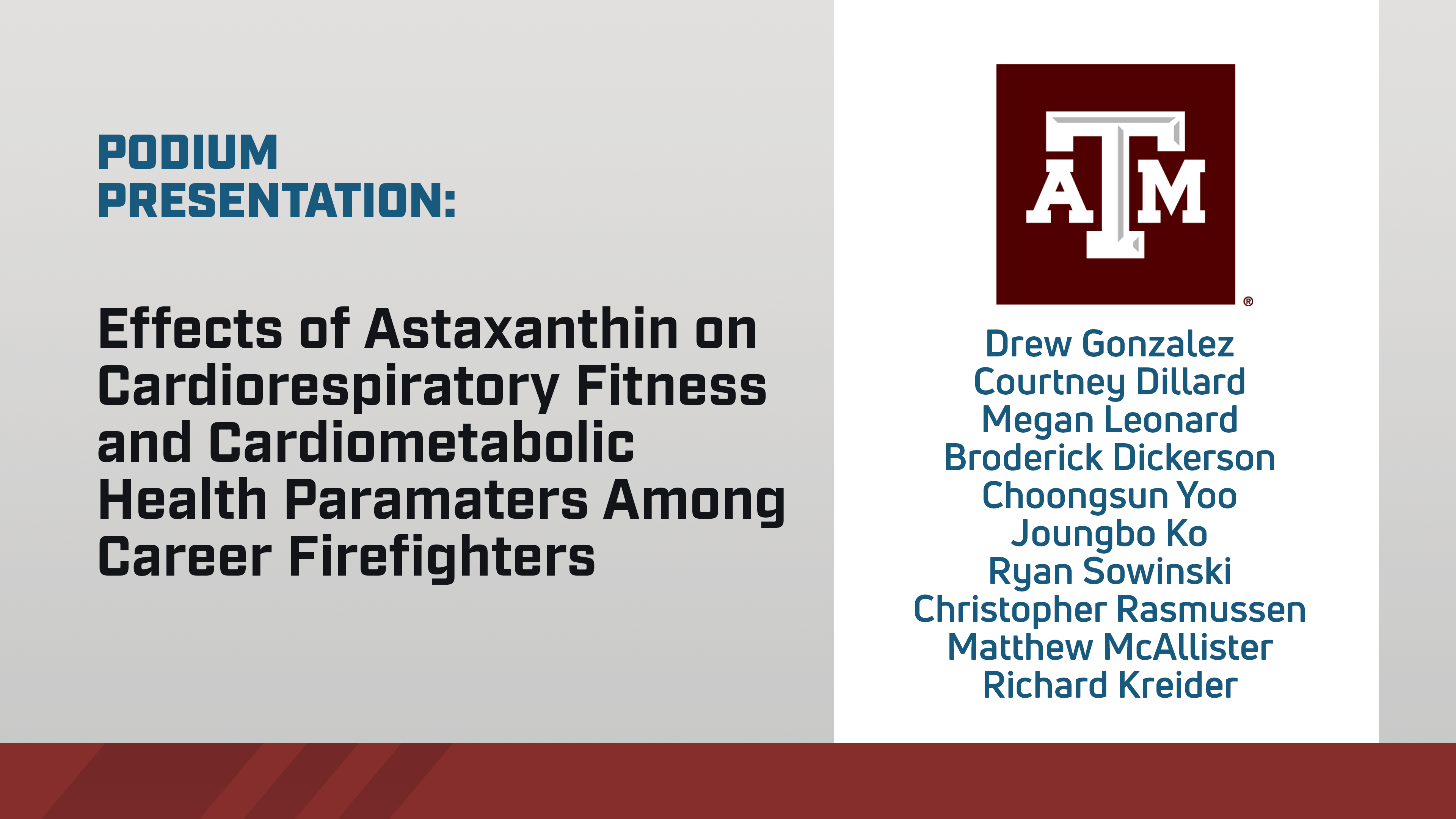 Effects of Astaxanthin on Health Parameters w Firefighters
