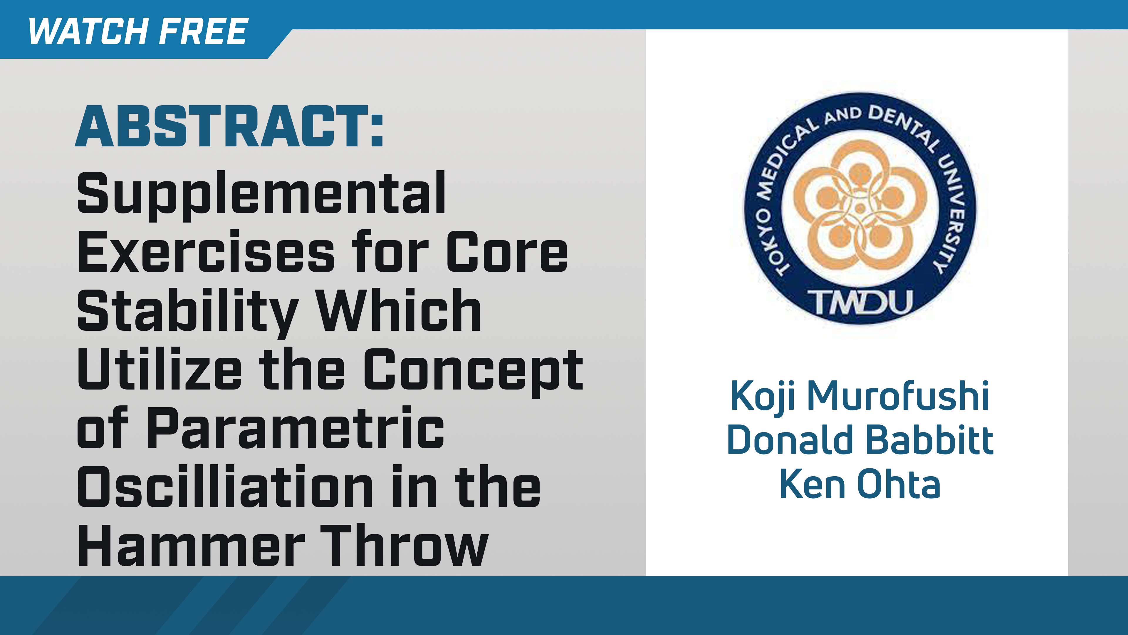 Supp. Exercises for Core Stability Utilizing Parametric Oscillation in Hammer 