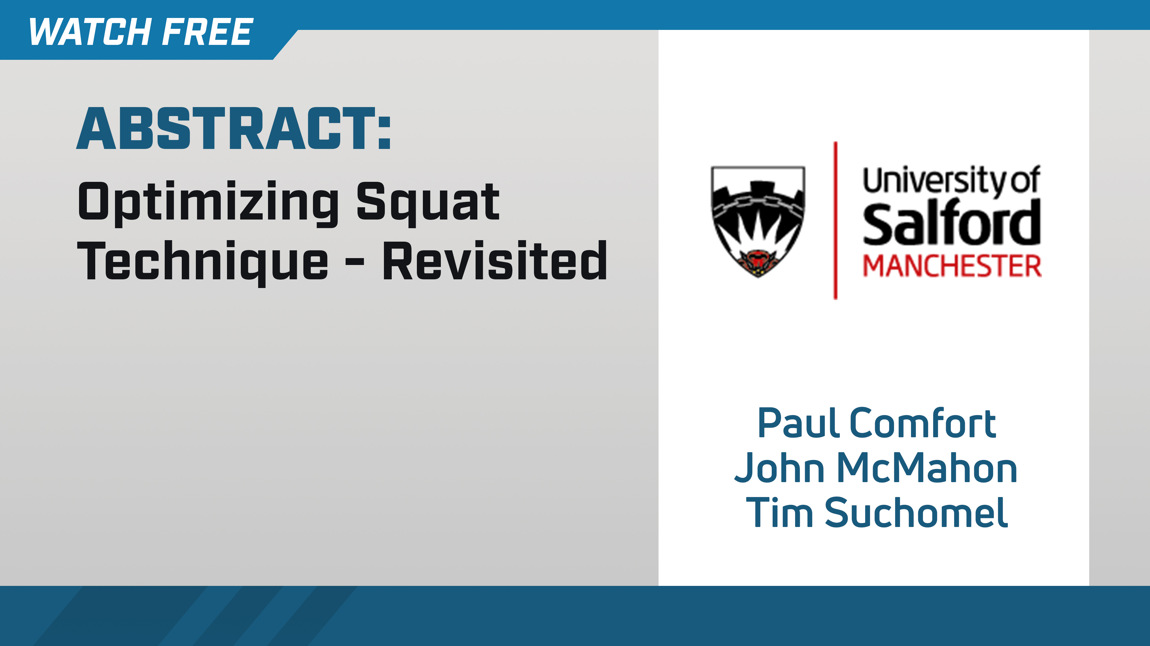 Optimizing Squat Technique - Revisited