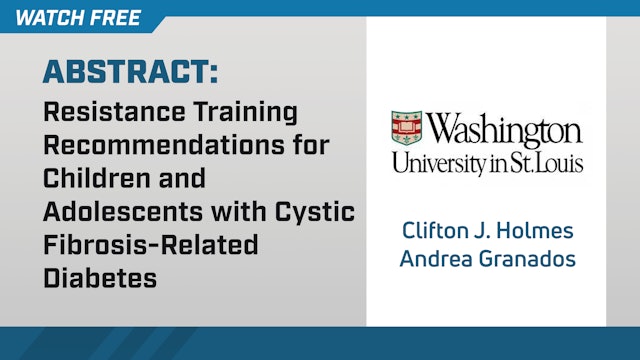 Resistance Training Rec. for Children & Adol. w Cystic Fibrosis-Related Diabetes