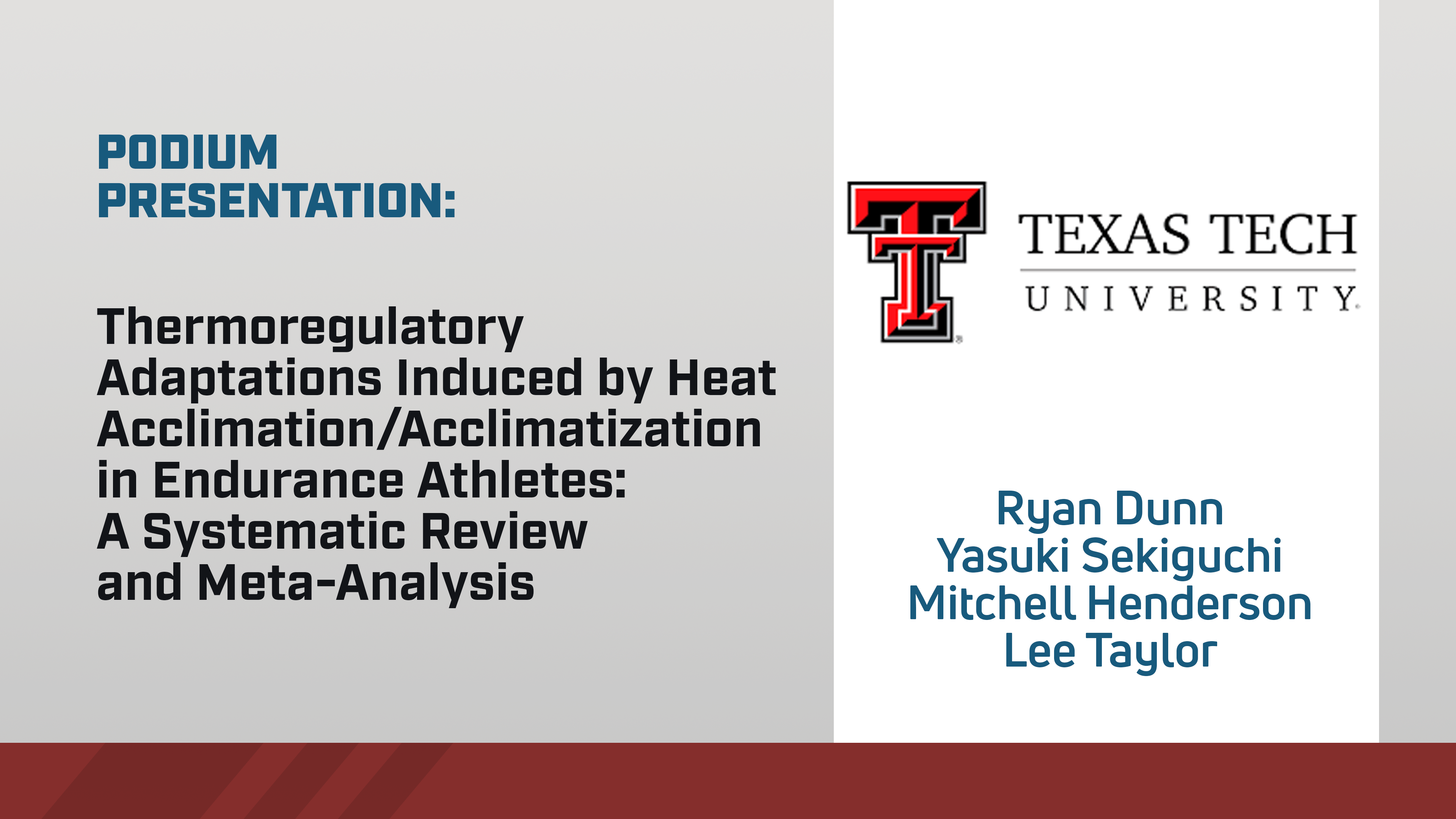 Thermoregulatory Adaptations Induced by Heat Acclimation/ in Endurance Athletes