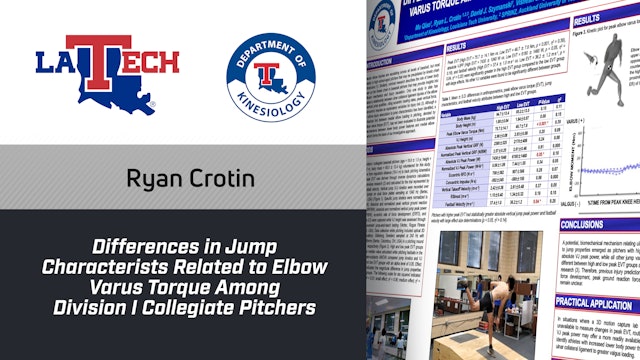Diff. in Jump Characteristics Related to Elbow Varus Torque Among Div I Pitchers