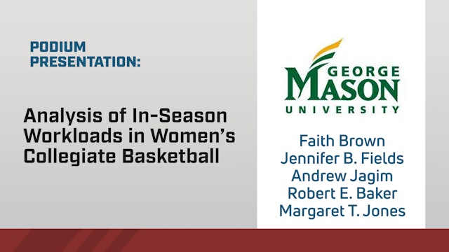 Analysis of In-Season Workloads in Women's Collegiate Basketball