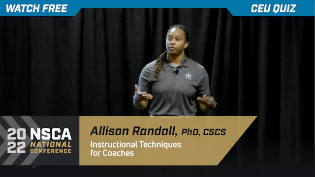 Instructional Techniques for Coaches