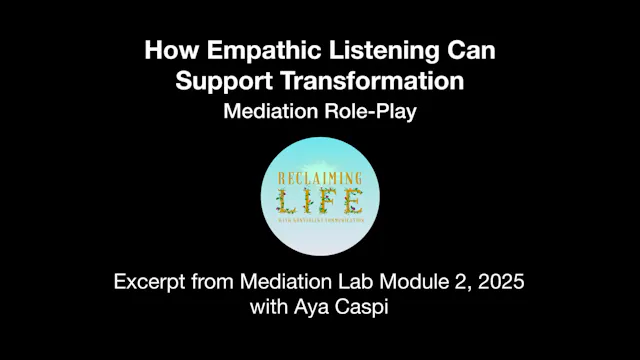 NVC Mediation Role Play: Transforming...