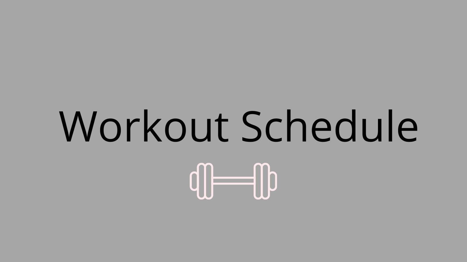 Workout Schedule 