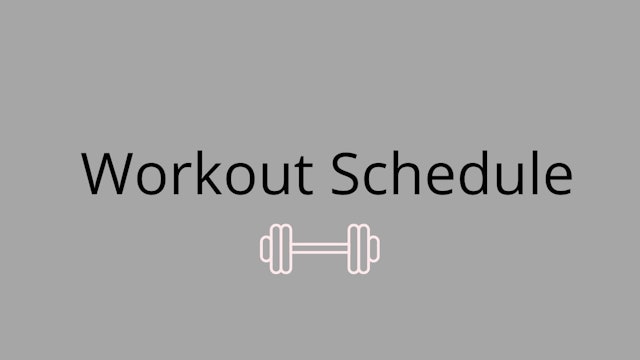 Workout Schedule 