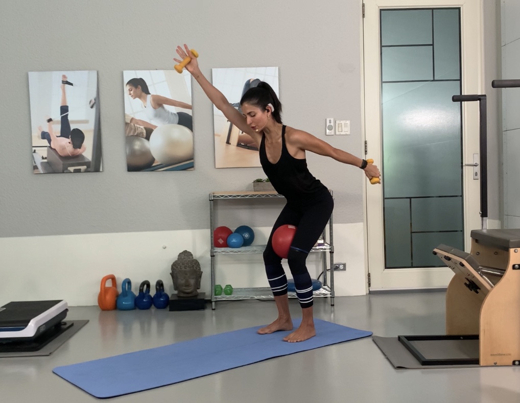 35-Min. Full Body Gentle flow with light weights & Pilates Ball