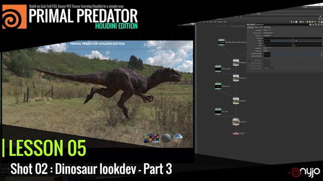 Lessonb 05 : Shot 02 Dinosaur lookdev...