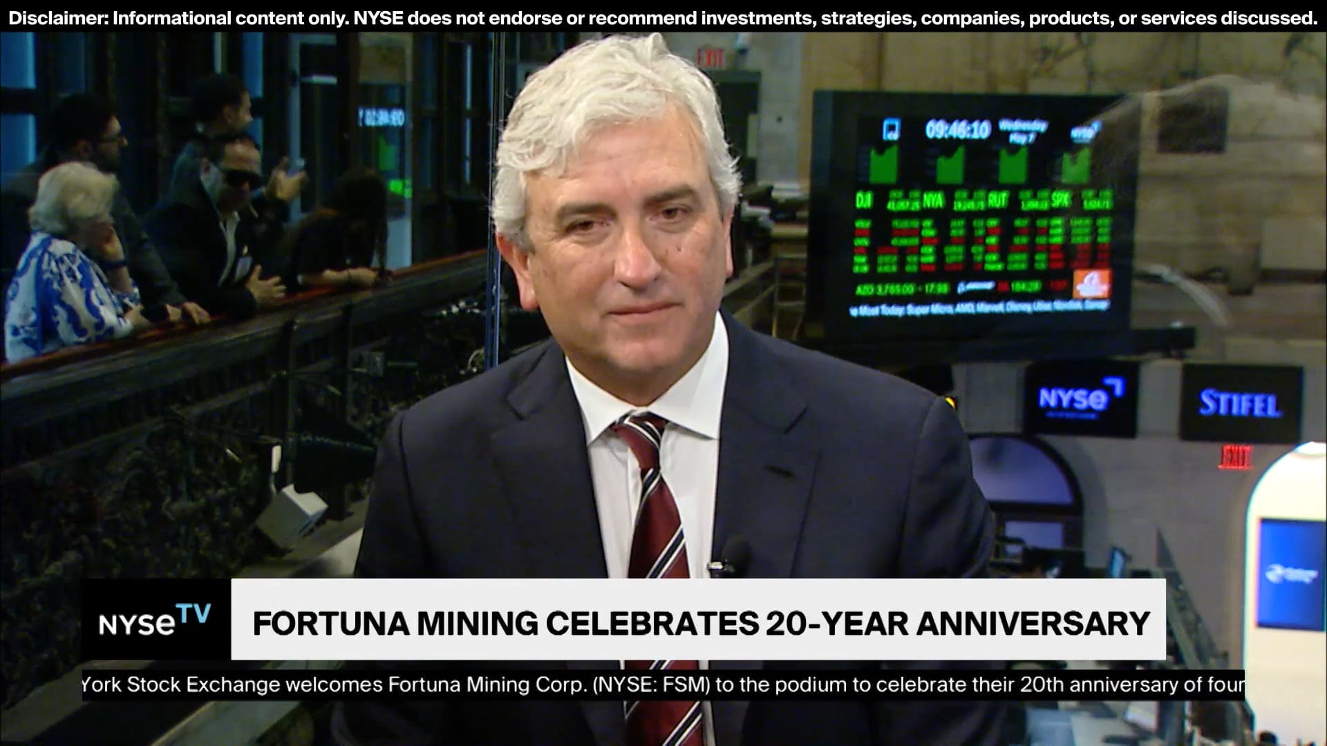 Jorge Ganoza, CEO, Fortuna Mining Joins Live at NYSETV