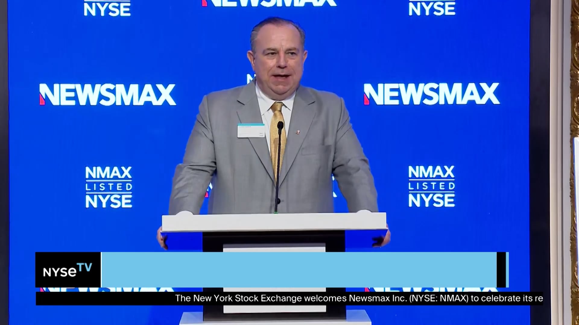 Christopher Ruddy, Founder + CEO at Newsmax Addresses NYSE Boardroom on NYSE TV Live