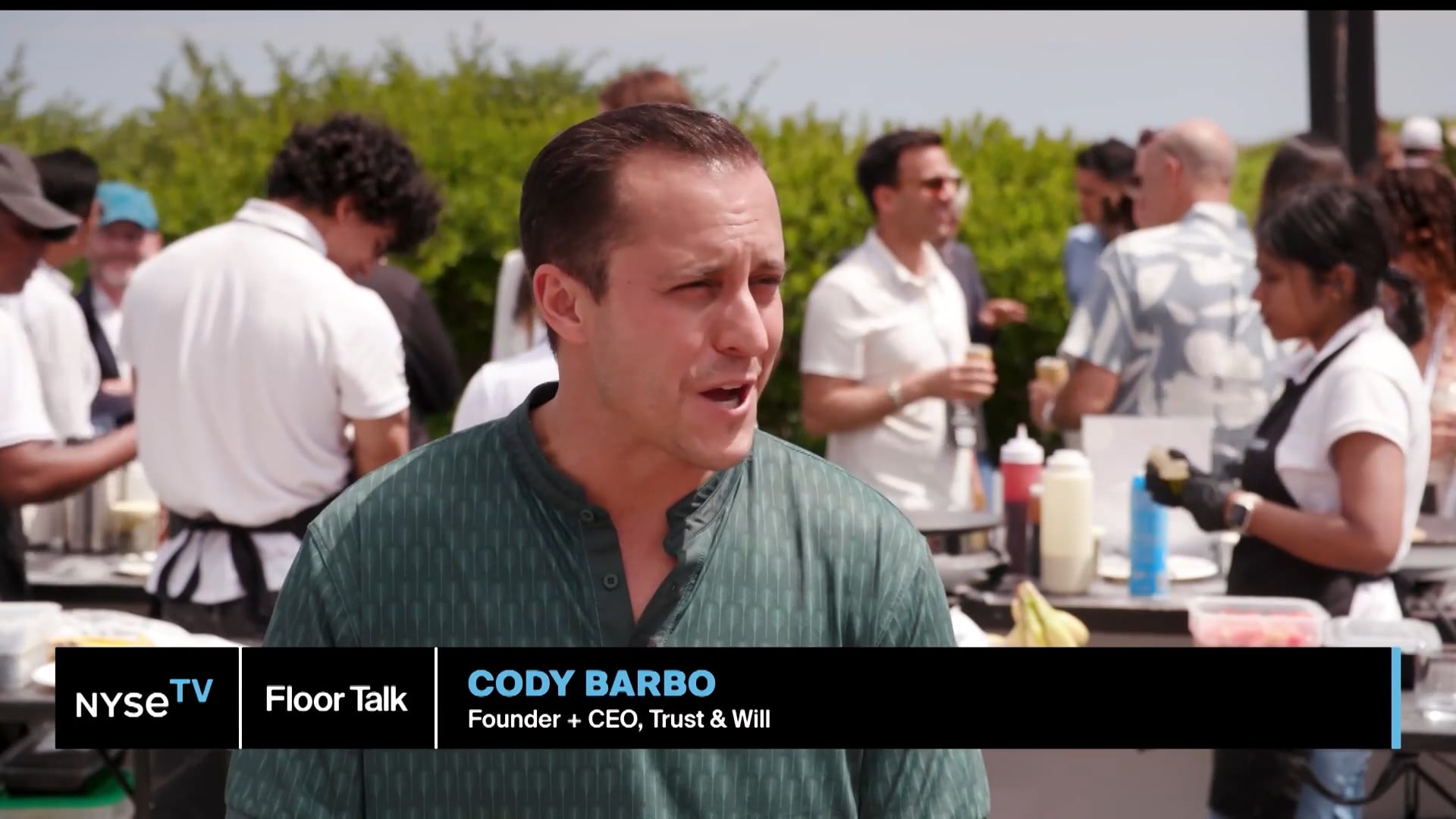 Cody Barbo, Founder + CEO, Trust & Will Joins NYSE TV Live 