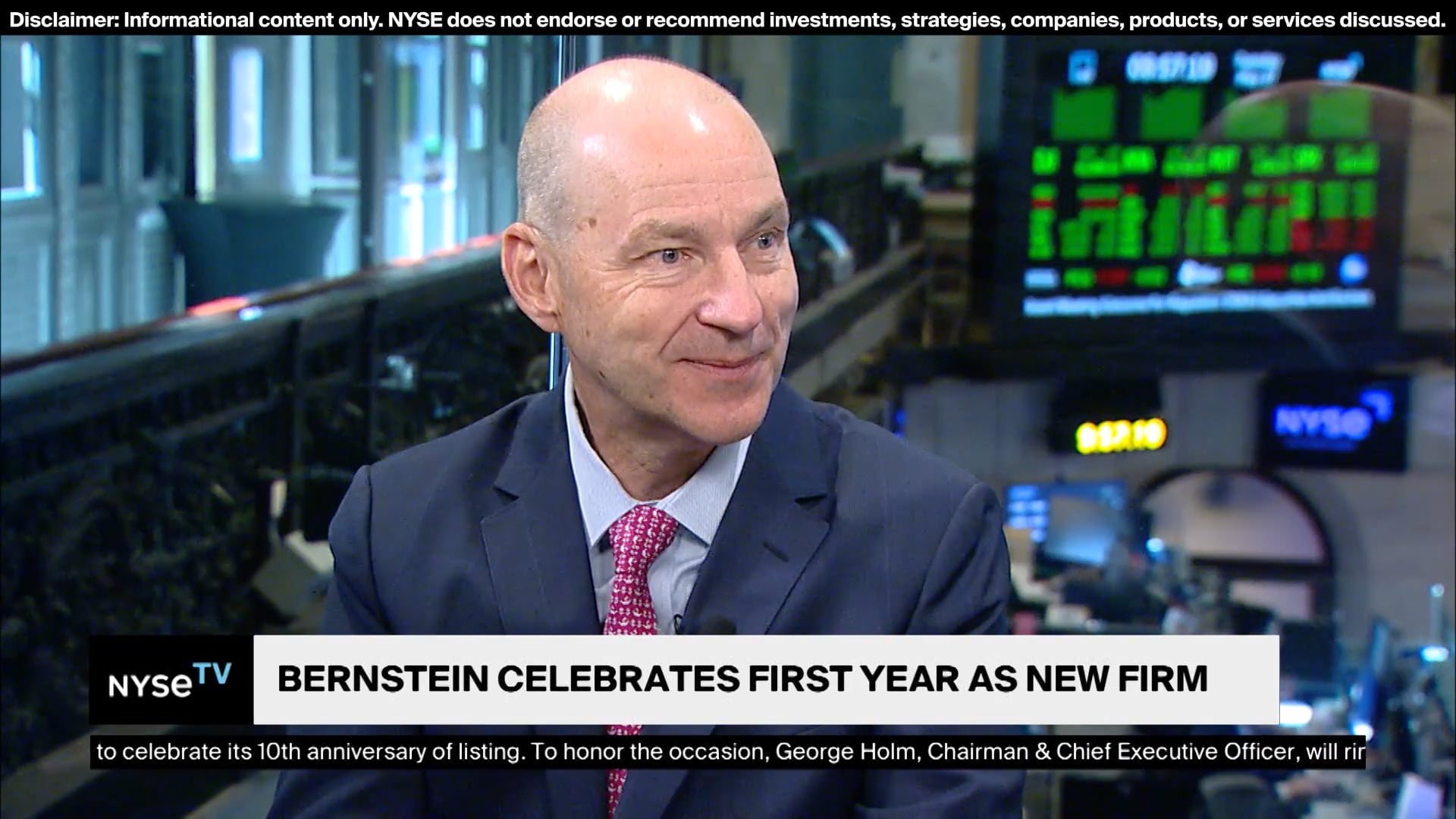 Robert van Brugge, CEO, Bernstein Joins NYSE TV Live