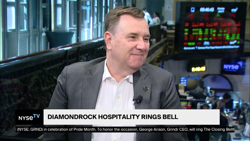 Jeffrey Donnelly, CEO at DiamondRock Hospitality Joins Live on NYSE TV