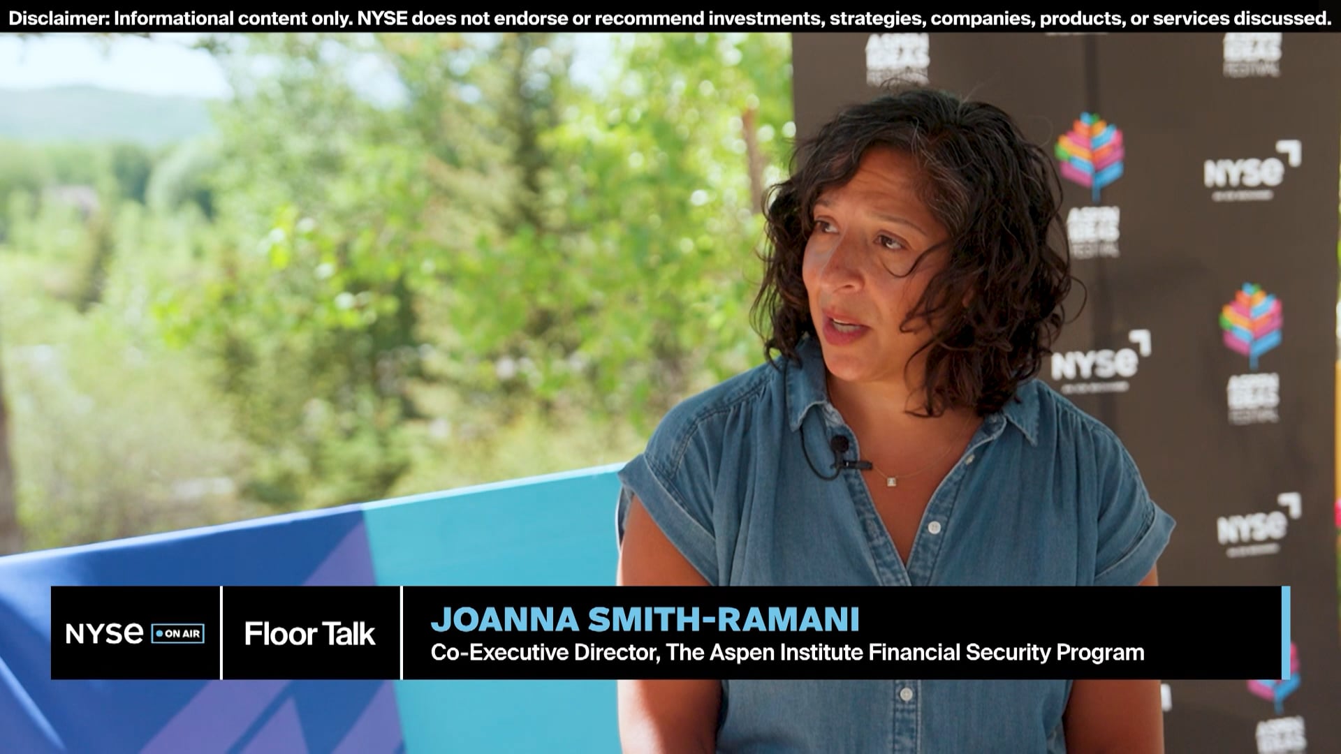 Aspen Ideas: Joanna Smith-Ramani Overviews The Financial Security Program