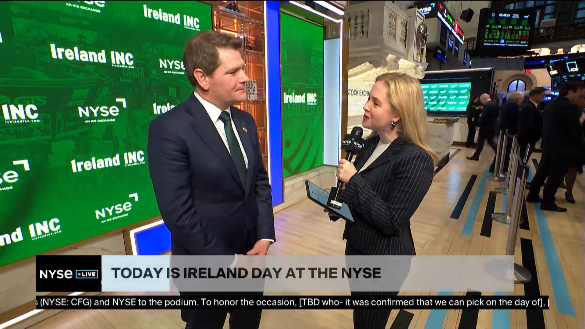 Ireland Tourism Official Peter Burke Visits NYSE for St. Patrick’s Day