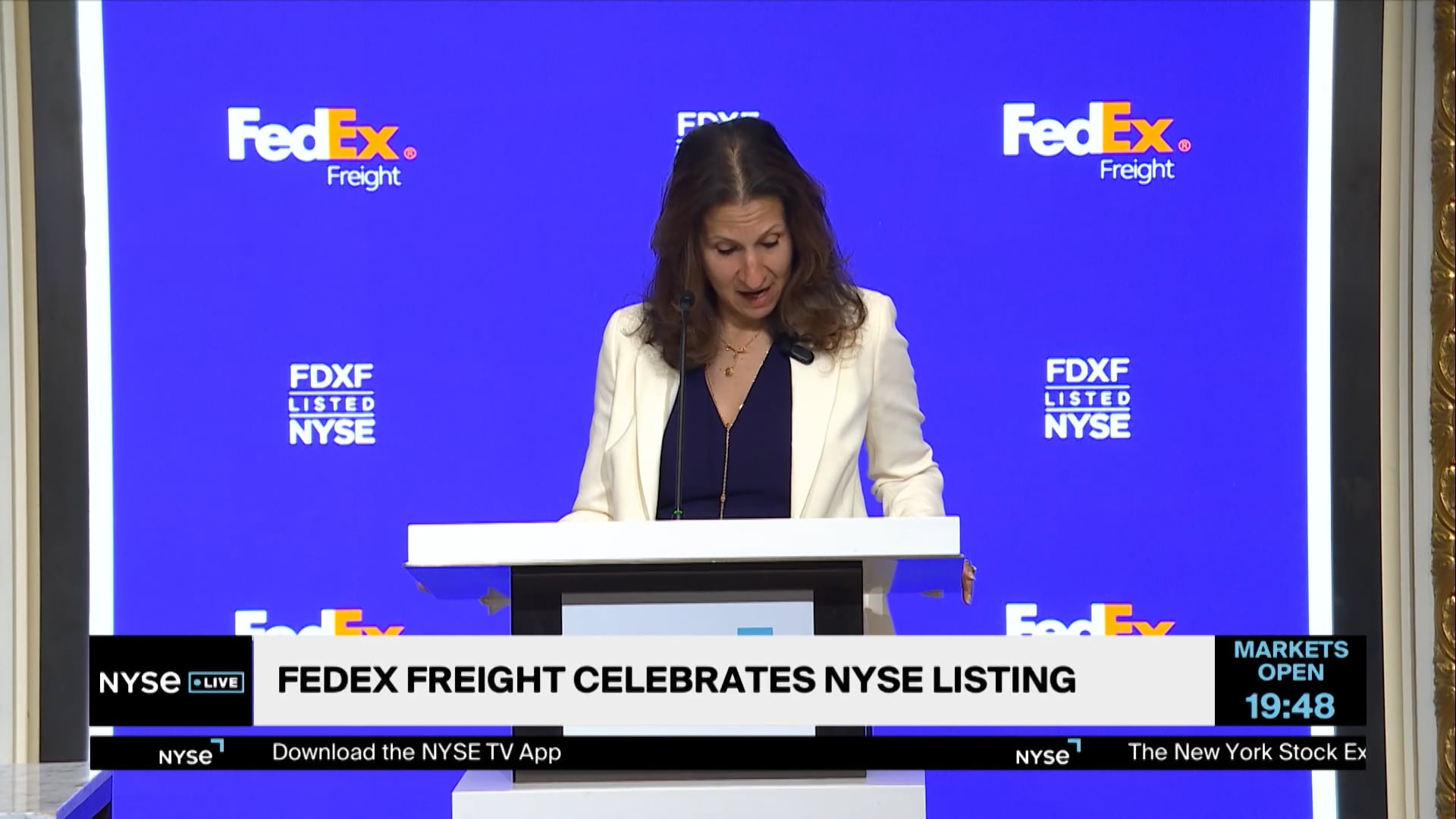 FedEx Freight John Smith Delivers Remarks from NYSE as Firm Makes Trading Debut