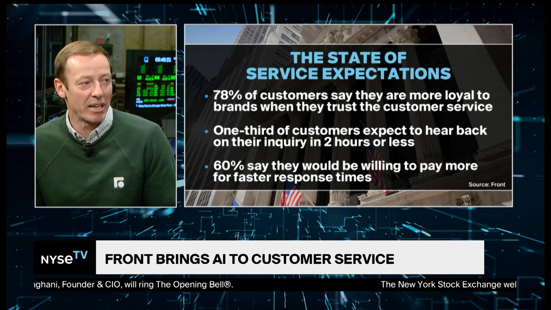Dan O'Connell, CEO at Front Joins NYSE TV Live