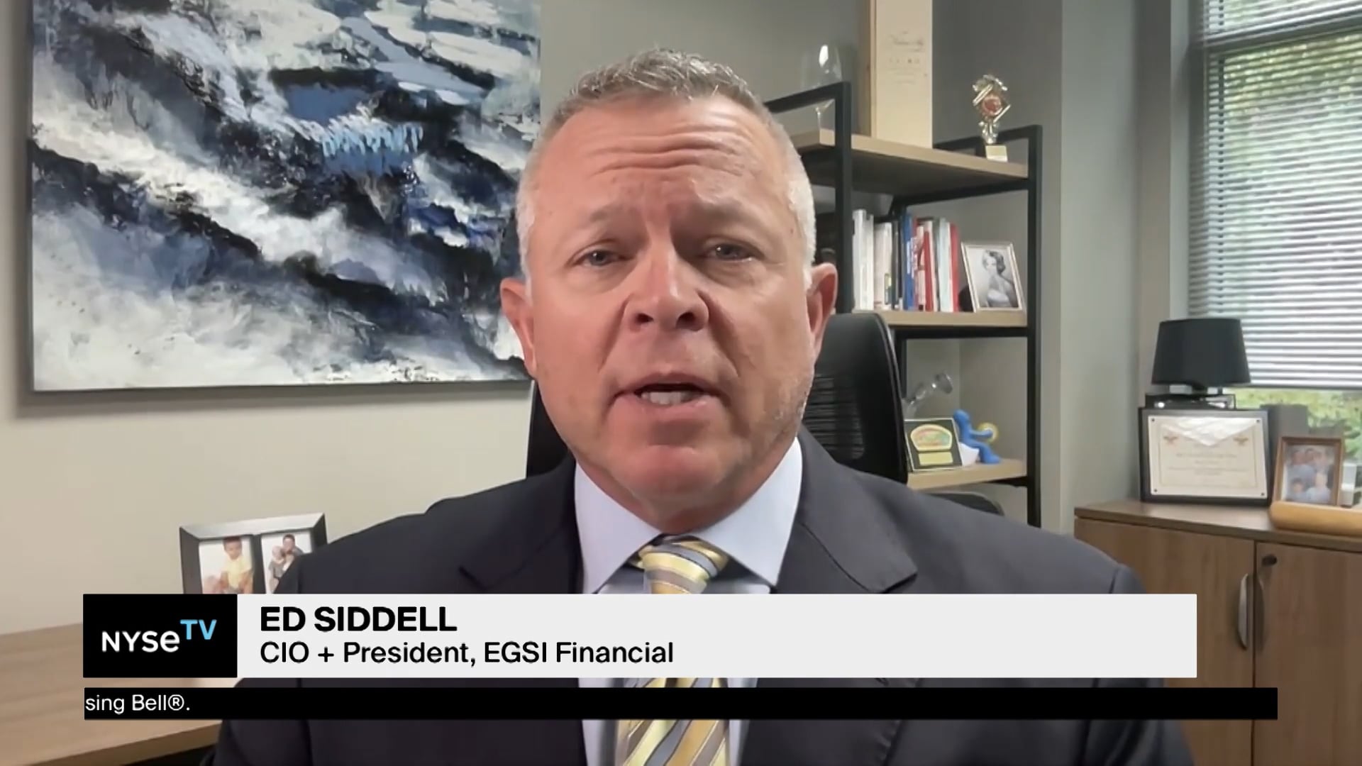 Ed Siddell, CIO, President, EGSI Financial Joins NYSE TV