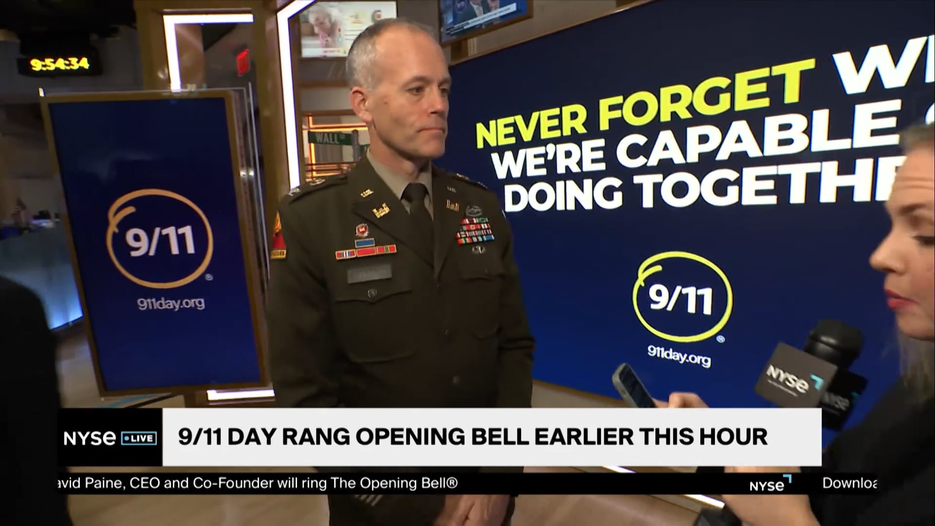 U.S. Army at NYSE to Honor Those Lost On September 11