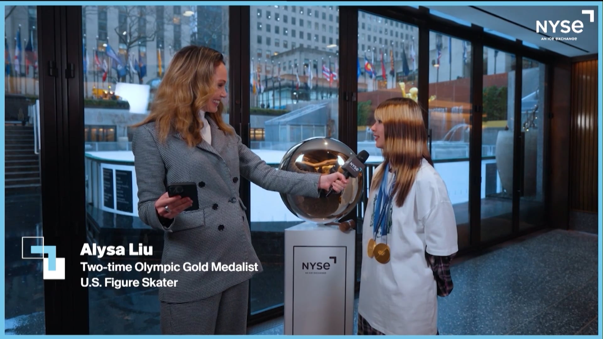 Two-Time U.S. Figure Skating Gold Medalist Alysa Liu Rings NYSE Bell in Midtown