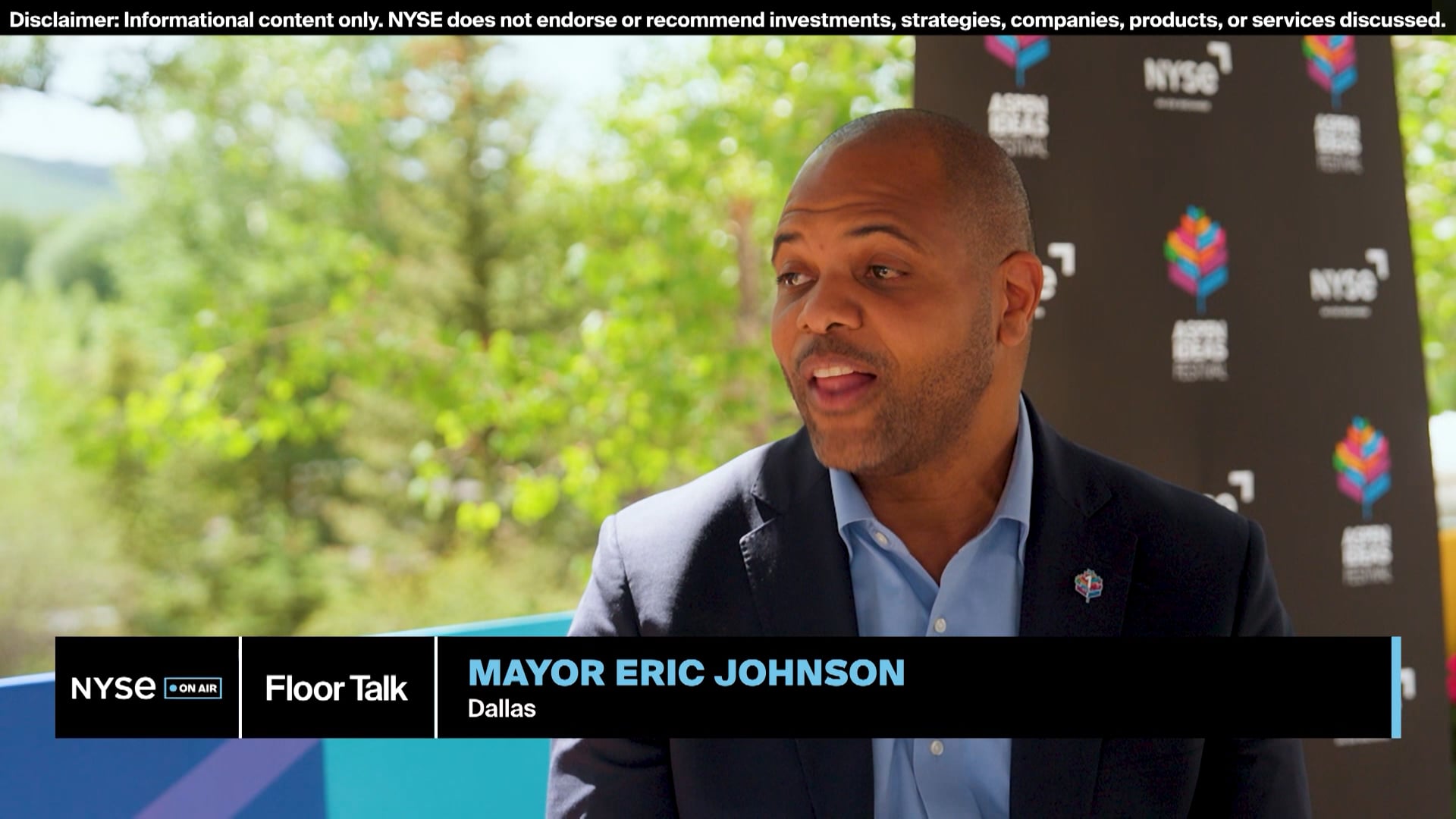 Aspen Ideas: Dallas Mayor Eric Johnson on Y'all Street's Financial Sector Growth