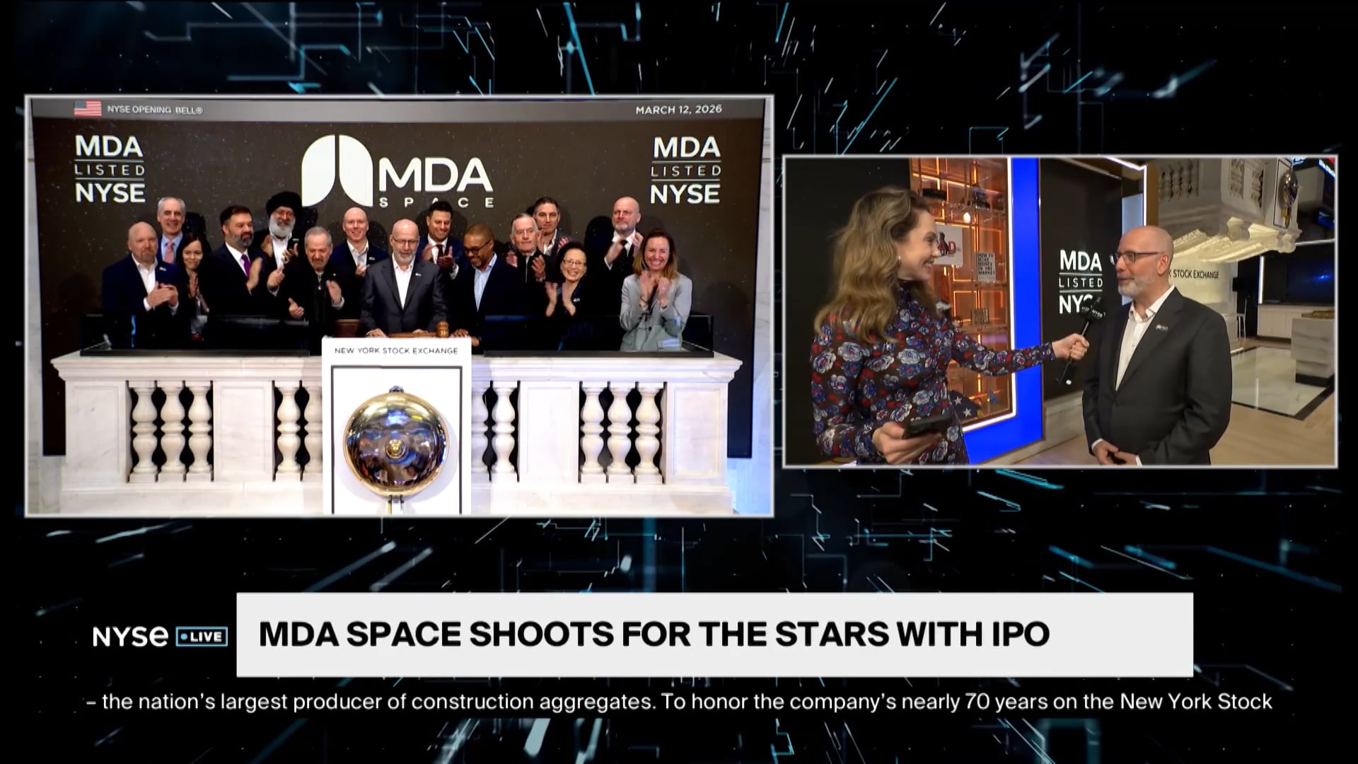 MDA Space CEO Mike Greenley Shoots for the Stars in Company’s NYSE Debut