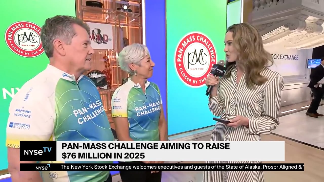 Linda Sterling + Edward Gallagher, Pan-Mass Challenge Rider Joins NYSE TV Live