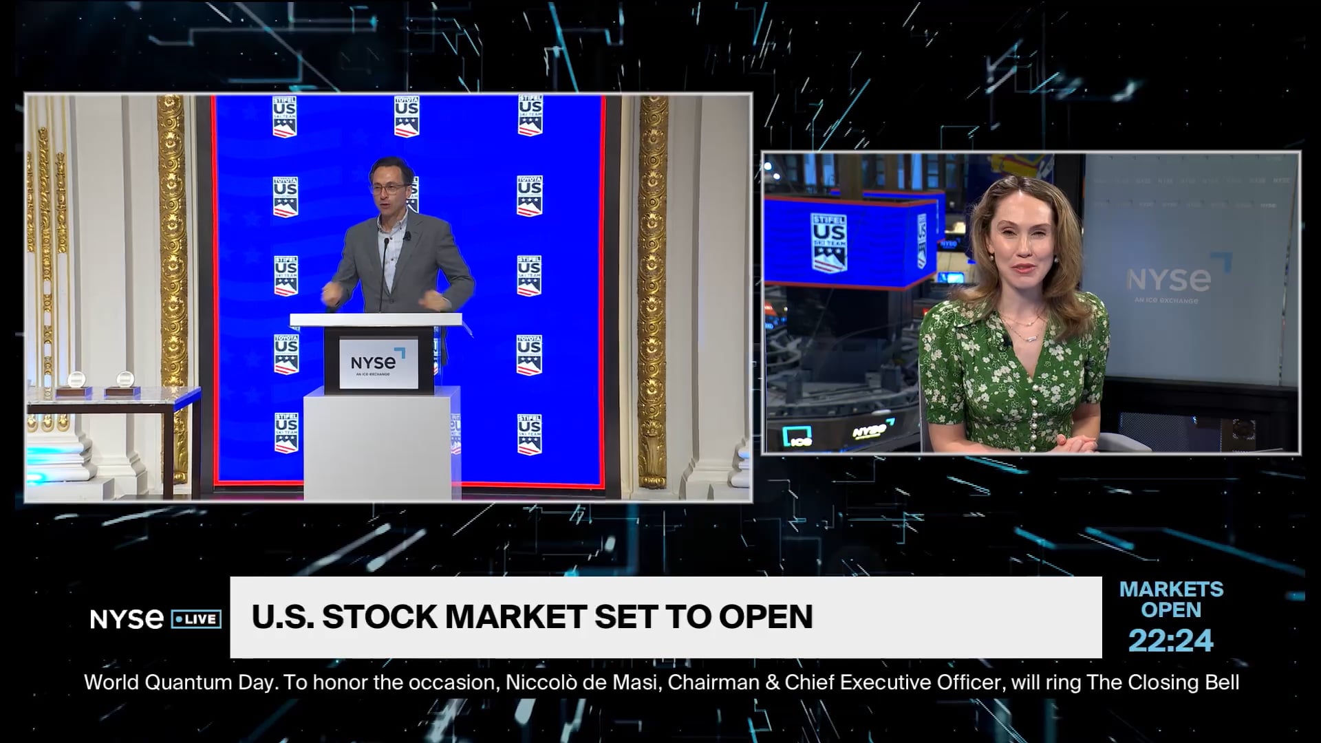Exclusive Gold Medalists Breezy Johnson + Kate Delson Deliver Remarks at NYSE