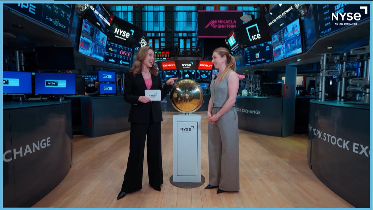 Three-time Olympic Gold Medalist Mikaela Shiffrin Has ‘Bell Moment’ at NYSE