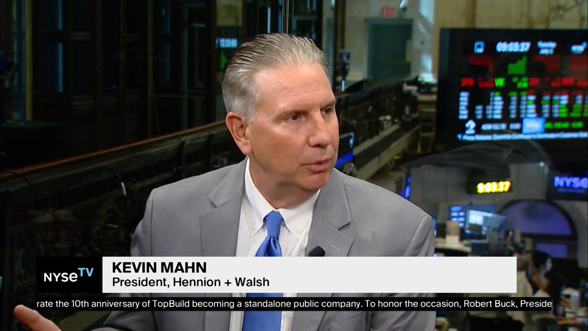 Kevin Mahn, President of Hennion + Walsh Joins NYSE TV