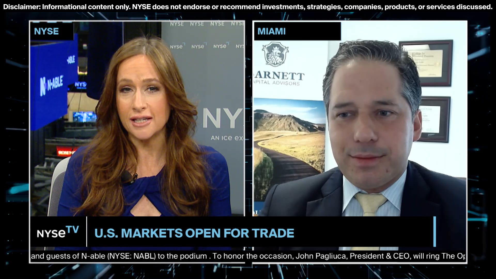 Andrew Carrillo, CEO + President at Barnett Capital Advisors Joins NYSE TV Live