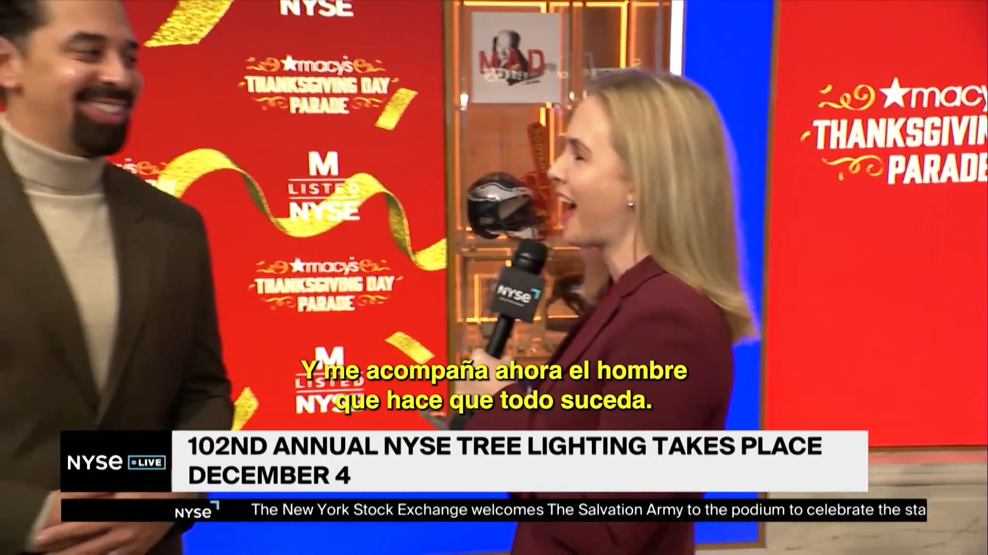 Santa Rings Opening Bell at NYSE on Eve of Macy’s Thanksgiving Day Parade